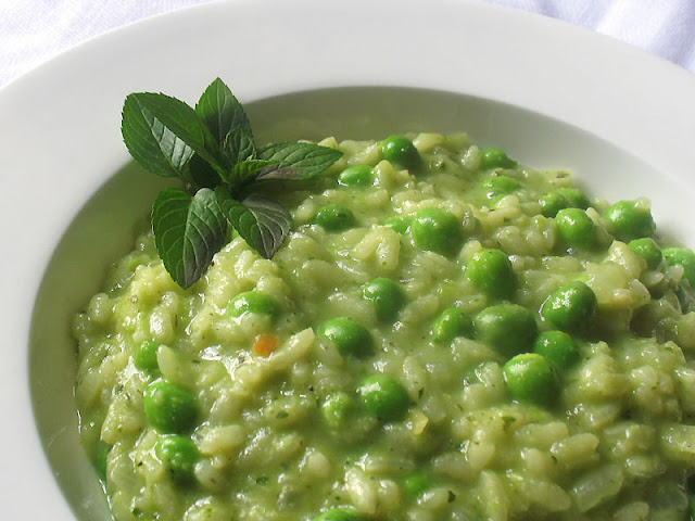 green pea risotto