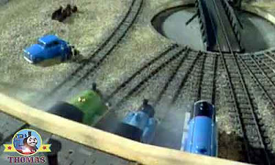 Sir Topham Hatt railway turntable Tidmouth shed Thomas the tank engine Gordon and Percy the train