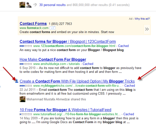 google plus search results