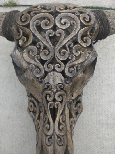 Bali Carved Cow Skull