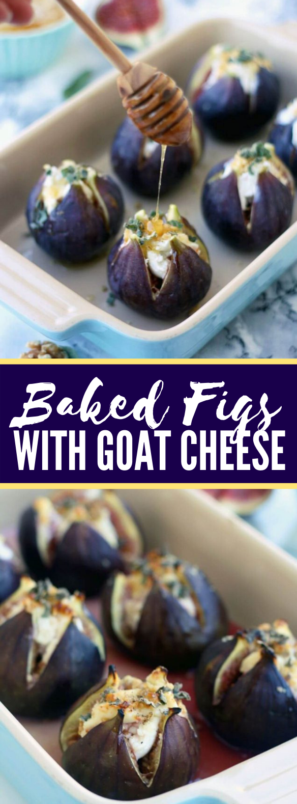 Baked Figs with Goat Cheese #appetizers #brunch