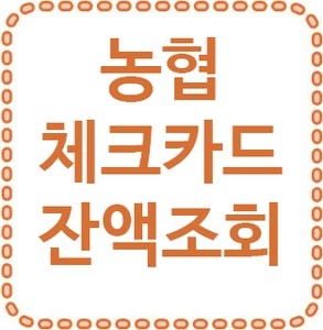 농협 체크 카드 잔액 조회