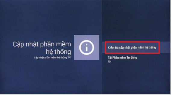 Cập nhật phần mềm tivi Sony