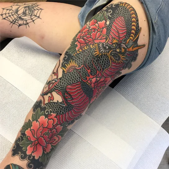 Gorgeous Dragon Tattoos For Thigh