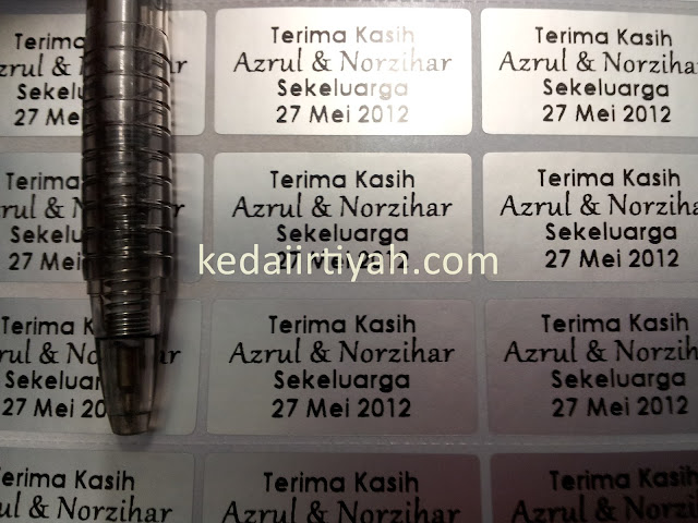 tempah sticker murah label nama kahwin produk product perniagaan bisnes majlis bulat biasa gold silver transparent lutsinar