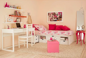 Habitación juvenil rosa