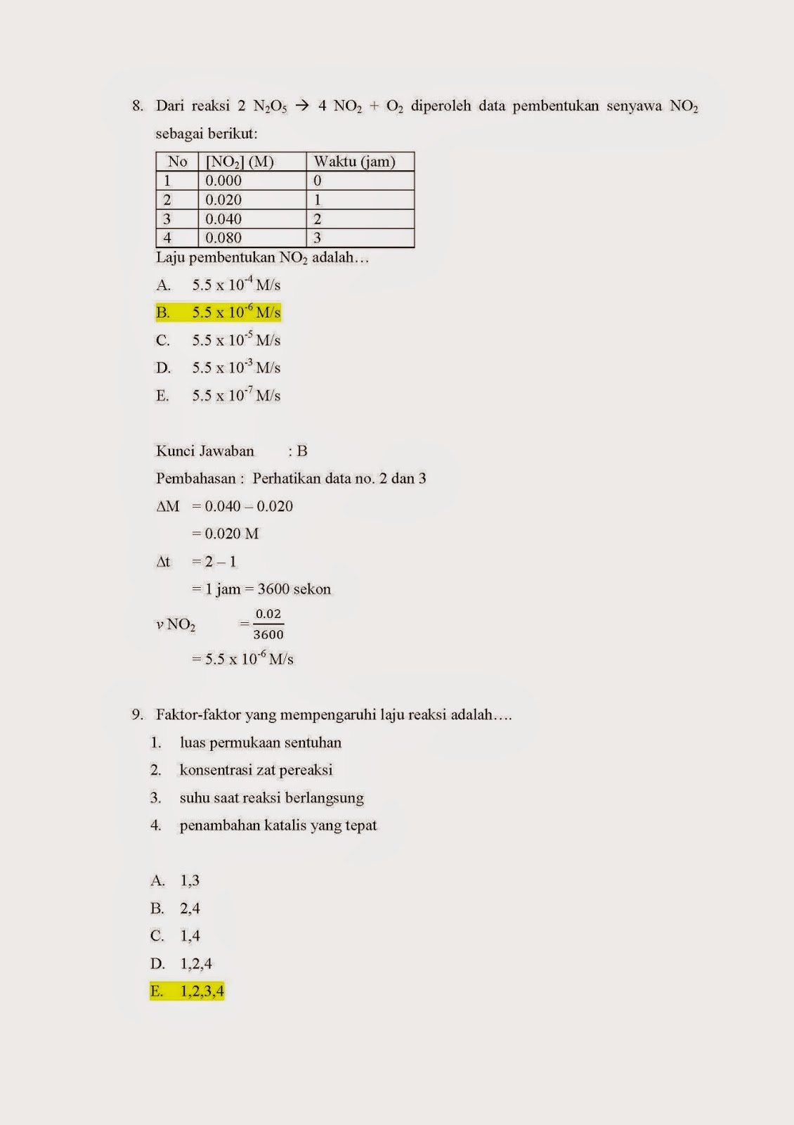 Contoh soal essay kesetimbangan kimia dan jawabannya 