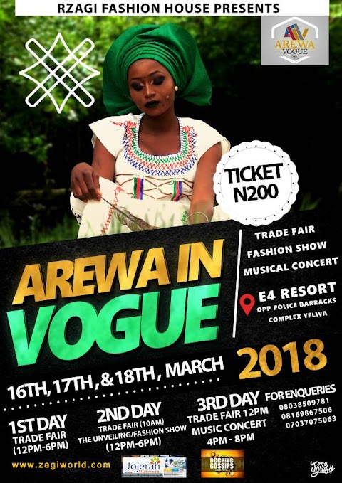 BREAKING NEWS: THE ZONAL CORDINATOR NIGERIA TOURISM DEVELOPMENT CORPORATION  ENDORSES THE UNVEILING OF AREWA IN VOGUE.