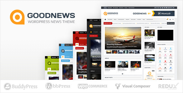 Goodnews – Responsive News/Magazine premium theme Free WordPress peepalpak