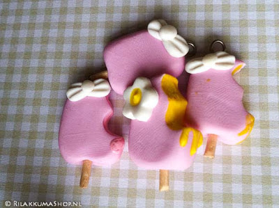 Kawaii Pink Ice cream Popsicle Charms