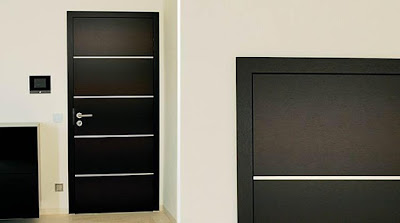 elegant black wooden door design for the interior