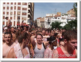 Tomato stained crowd