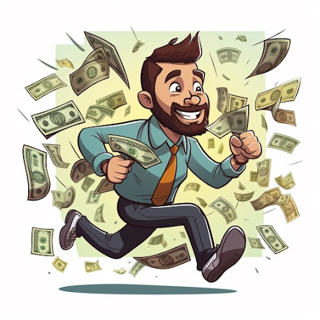 man running with money