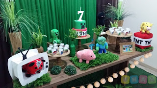 Decoração festa infantil Minecraft Porto Alegre