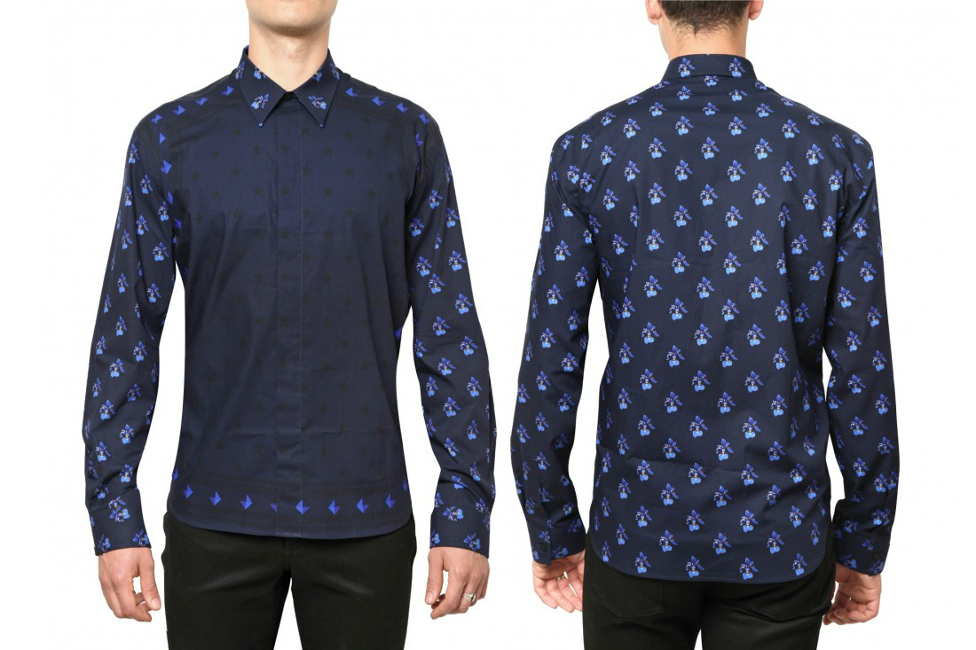 GIVENCHY - STARS AND FLOWER PRINTED POPLIN SHIRT