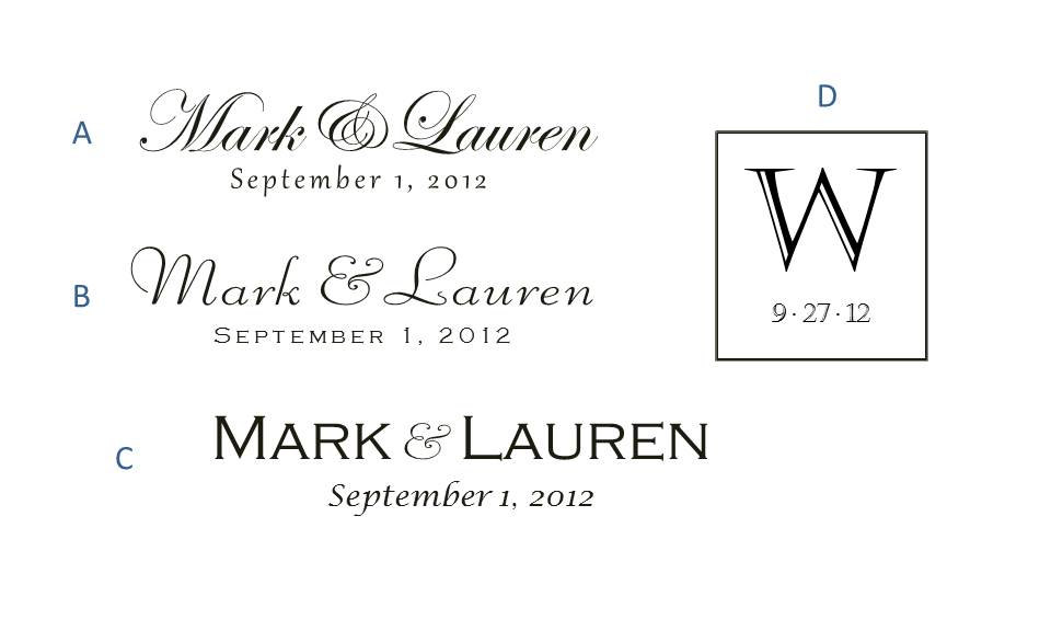 Clients may also use their own wedding fonts to create nameplates within my