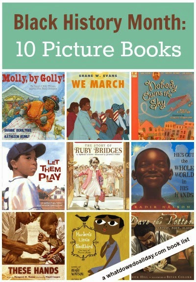 Picture book list for Black History Month theme for homeschool preschool