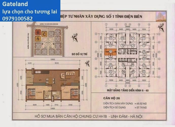 Thiết kế căn hộ chung cư HH1B Linh Đàm căn 04