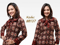 Model Baju Batik Wanita Modern Remaja Lengan Panjang