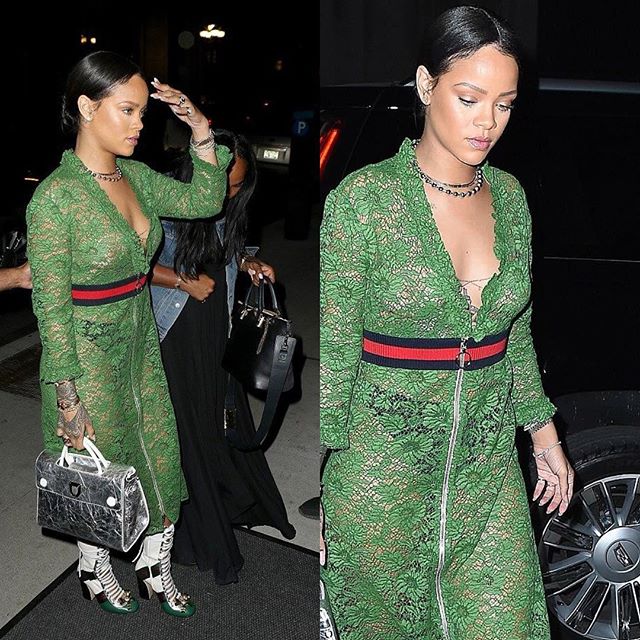  Rihanna Exposes Her Nipples in a Sheer Outfit Again