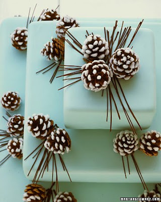 If you want a really unique wedding theme use pinecones