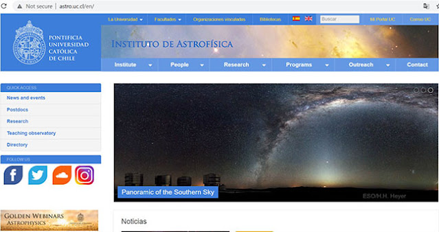 Golden Webinars in Astrophysics (Source: http://astro.uc.cl/en)