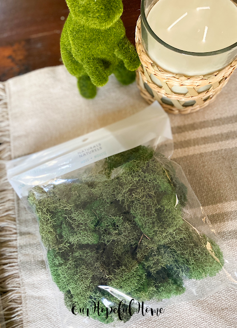 bag of natural loose moss filler from Michaels