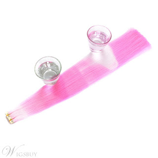  Changes Color As The Temperature Changes Pink Synthetic Straight Hair Extensions