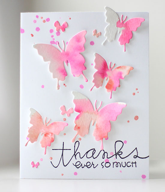 Virtual Smooches: Watercolor Butterflies Card