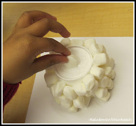 photo of: Marshmallows and styrofoam cup make a winter igloo via RainbowsWithinReach