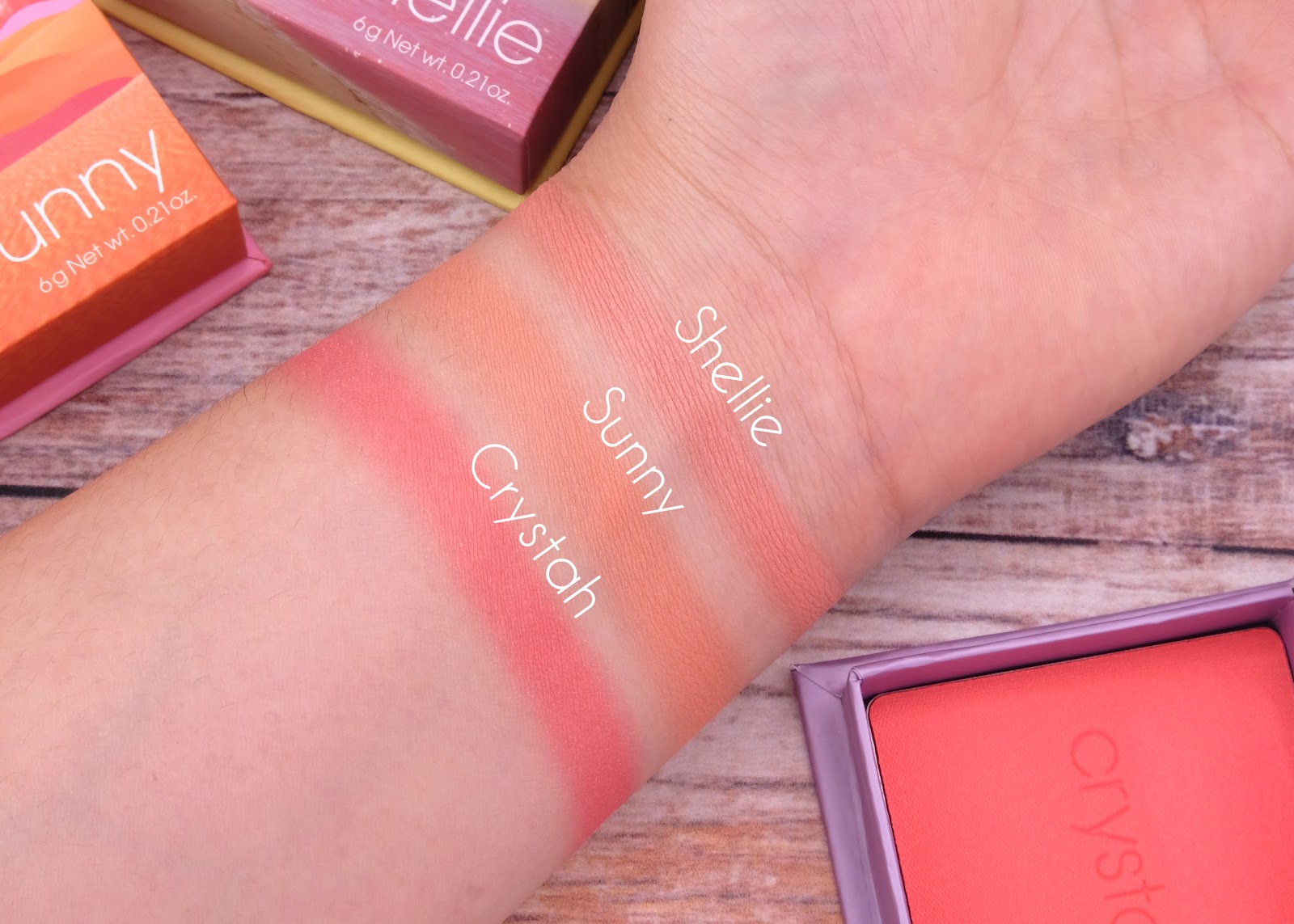 Benefit Cosmetics | WANDERful Blush in "Shellie", "Sunny" & "Crystah": Review and Swatches