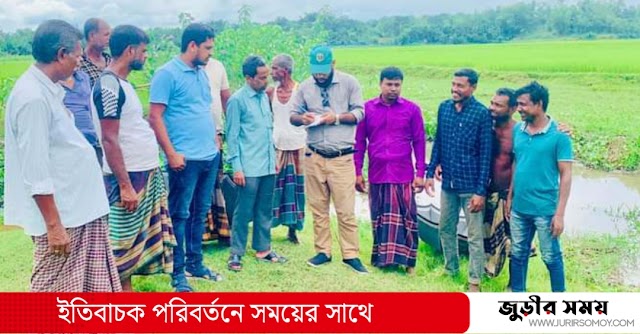 জুড়ীর কালনীছড়া খাল পরিদর্শন করলেন পাউবো কর্মকর্তা