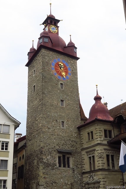 The old town of Lucerne is amongst the prettiest in Switzerland.  Many of the buildings are ornately painted on the outside.