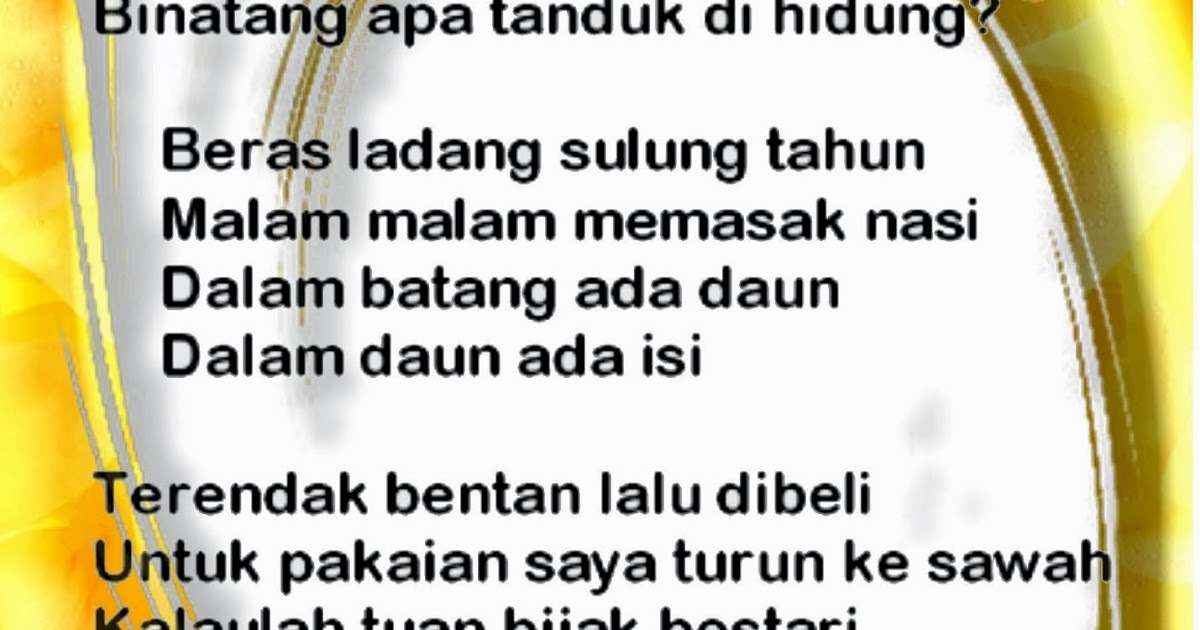 Pantun dan Syair - BELAJAR KURIKULUM 2013