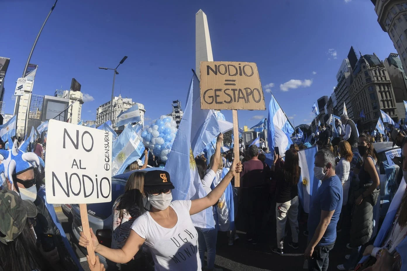 Protestas opositoras en el Obelisco y en ciudades del interior del país