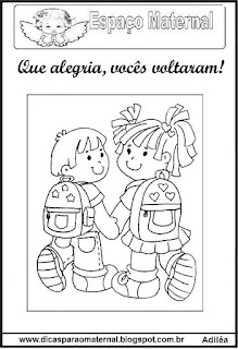 Desenho volta às aulas para colorir