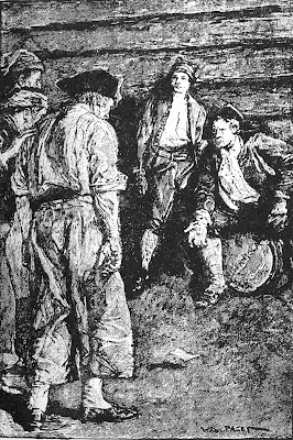 Illustration of Henry Jennings and others in Black and White. 