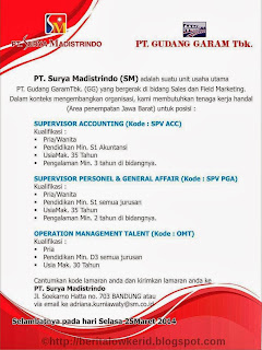 PT Surya Madistrindo Info Lowongan Kerja Terbaru Bandung 