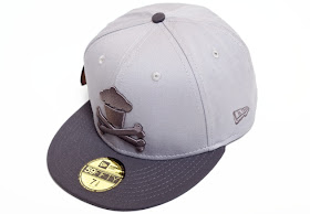 Johnny Cucpakes New Era Grey on Grey Cupcake and Crossbones Fitted Hat