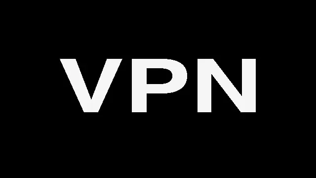 كلمة VPN باللون الابيض وبخط عريض على خلفية سوداء