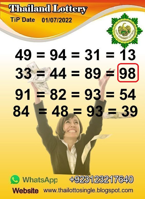 Thailand Lottery Final Tip 01/07/2022