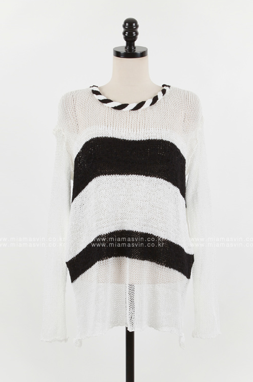  Stripe Knit Pullover