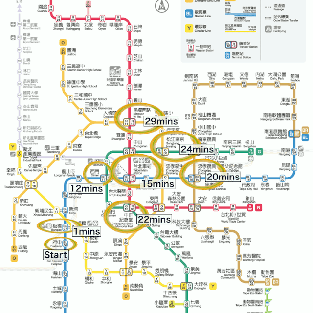 府中站路程時間圖