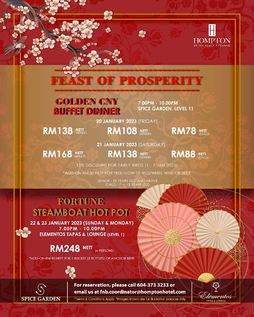 Chinese New Year Steamboat, Buffet & High Tea @ Hompton Hotel Penang