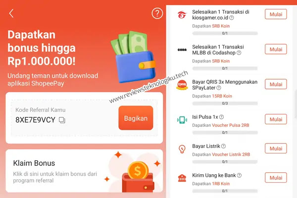 Ketentuan Undang Teman ShopeePay Bagi Pengirim