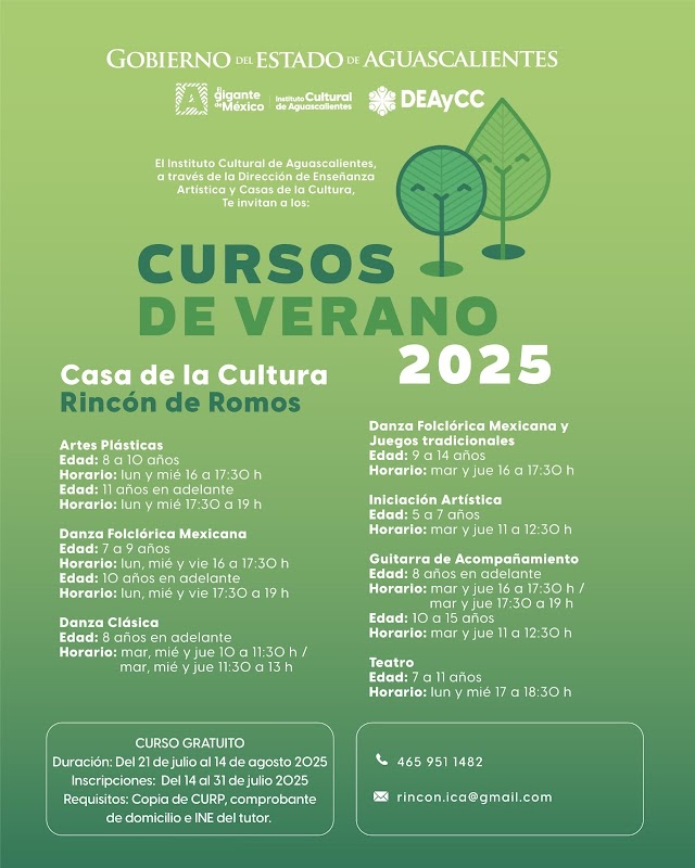 EN LOS CURSOS DE VERANO DEL INSTITUTO CULTURAL DE AGUASCALIENTES HAY OPCIONES PARA TODAS LAS EDADES.