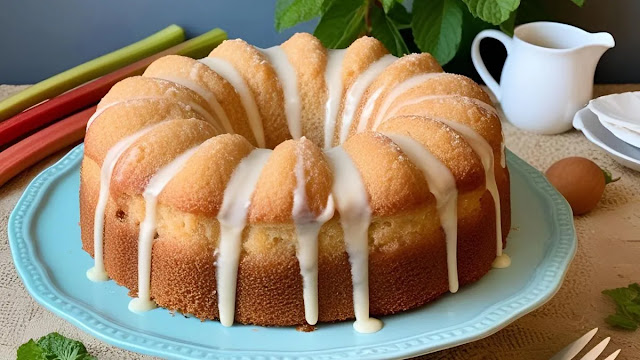 German Rhubarb Almond Cake