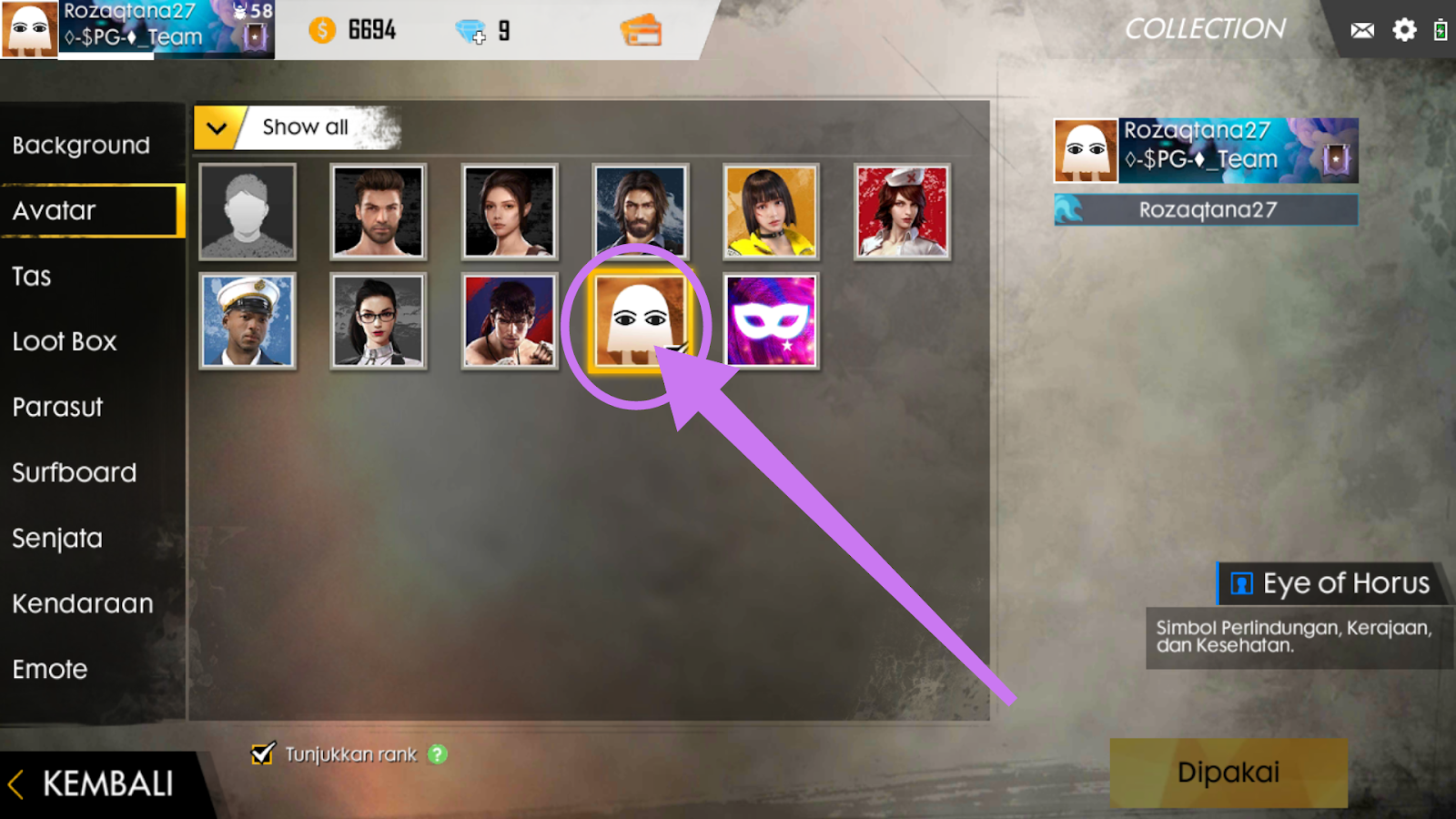 Cara mengganti foto profil avatar game free fire tanpa 