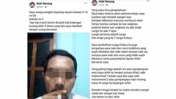 HEBOH! Pria di Probolinggo Mengaku Nabi: Sebut Dirinya Nabi Nanang, Serukan Jihad Lewat Facebook