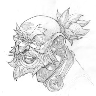 Joe Madureira Battle Chasers character sketch of Knolan by Ludo Lullabi